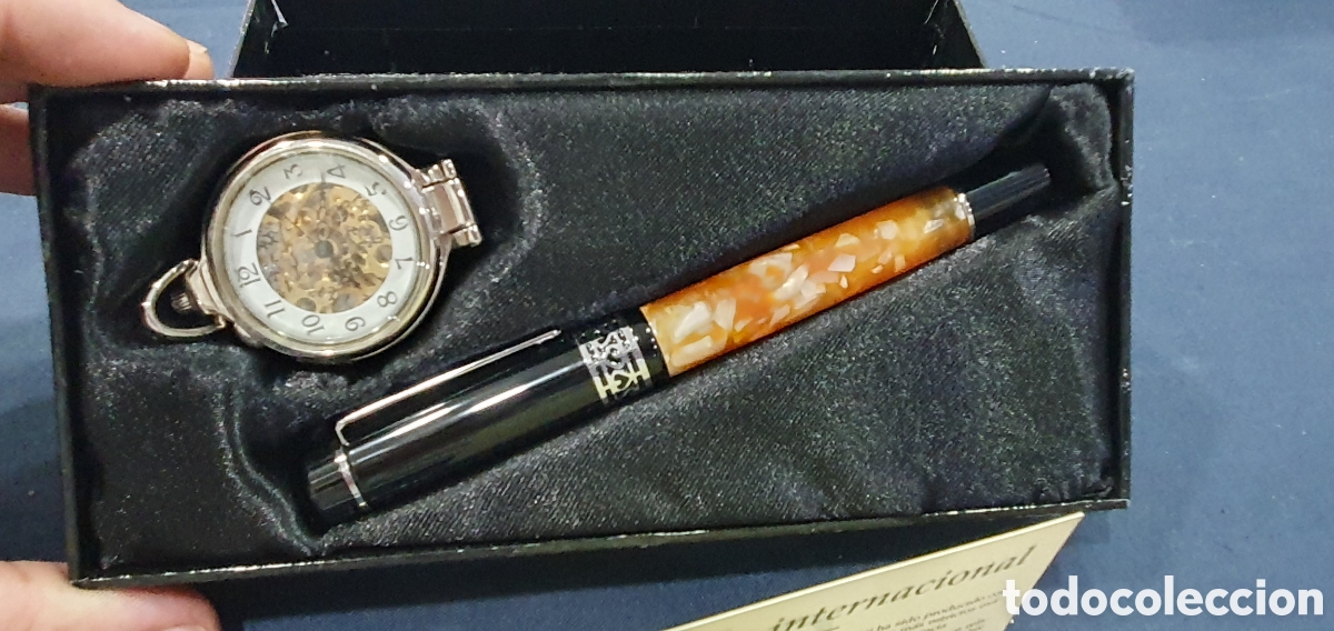 Estilogr&aacute;ficas antiguas, bol&iacute;grafos y plumas: Estilografica y reloj Galer&iacute;a del Coleccionista. (L134)