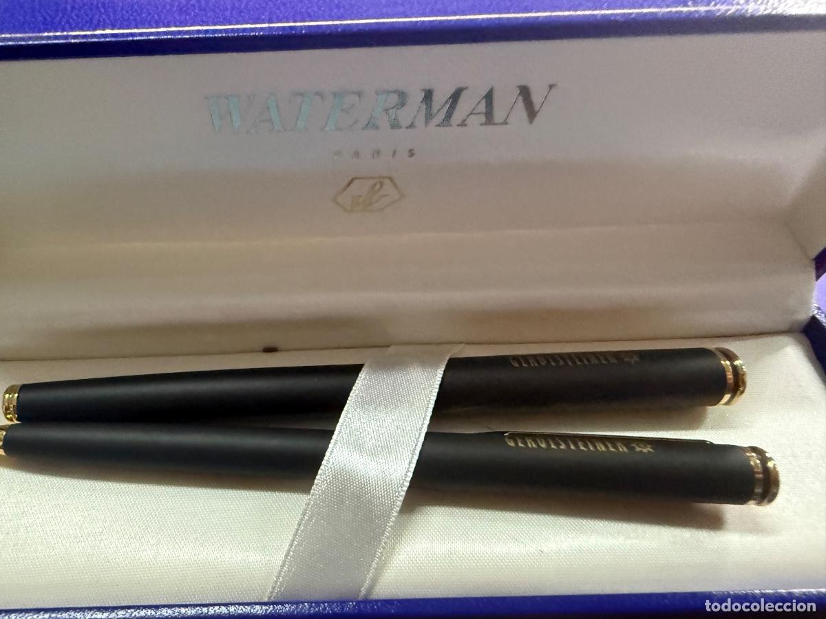 Estilogr&aacute;ficas antiguas, bol&iacute;grafos y plumas: Waterman Paris Vintage Set 2 Bol&iacute;grafos Gerolsteiner Made in France Caja y Garant&iacute;a