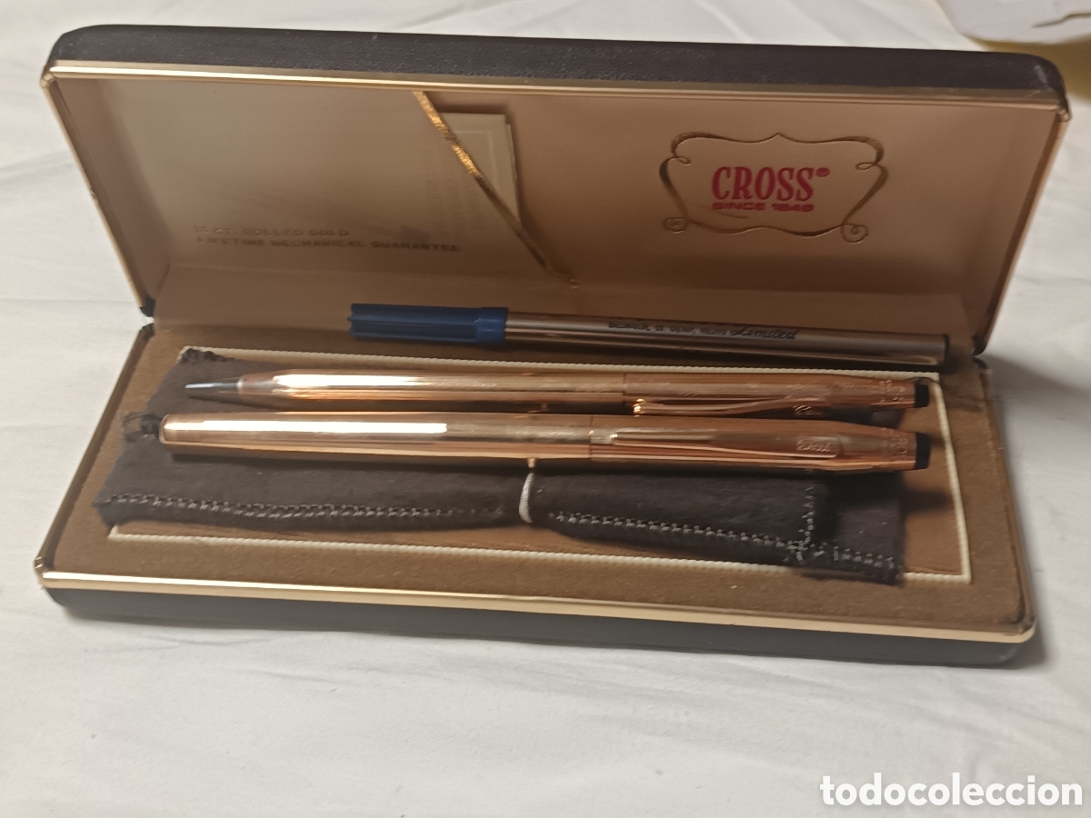 Estilogr&aacute;ficas antiguas, bol&iacute;grafos y plumas: VINTAGE, CROSS CHAPADO ORO, JUEGO PORTAMINAS Y ROTU O BOLI