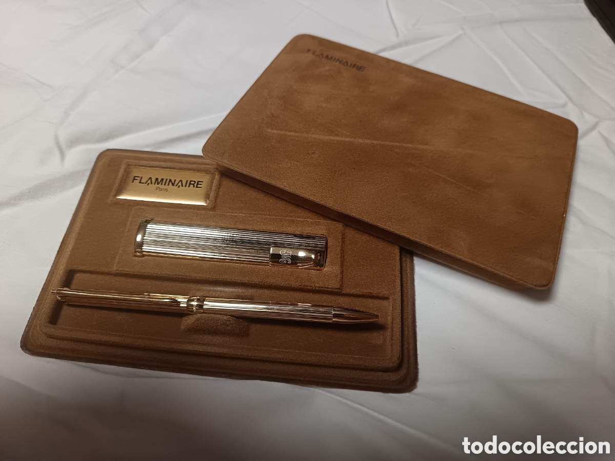 Estilogr&aacute;ficas antiguas, bol&iacute;grafos y plumas: FLAMINAIRE , JUEGO DE ESCRITORIO , BOLOGRAFO + ENCENDEDOR
