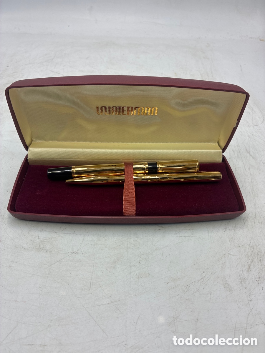 Estilogr&aacute;ficas antiguas, bol&iacute;grafos y plumas: Estuche Roller y Bol&iacute;grafo WATERMANS.