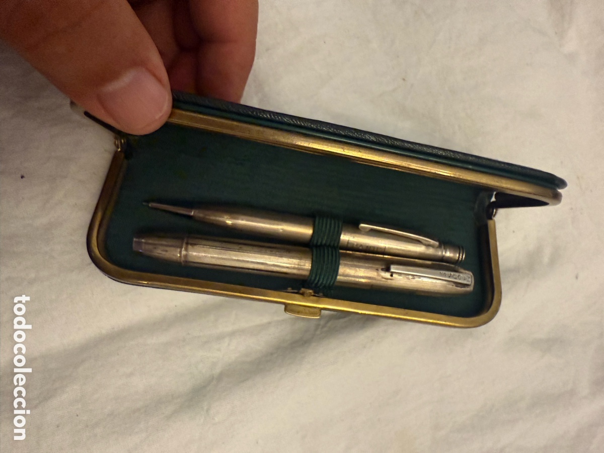 Estilogr&aacute;ficas antiguas, bol&iacute;grafos y plumas: RARO JUEGO MAGUS 900 EN PLATA DE LEY &ndash; PLUMA ESTILOGR&Aacute;FICA Y PORTAMINAS &ndash; ESTUCHE ORIGINAL A&Ntilde;OS 50.