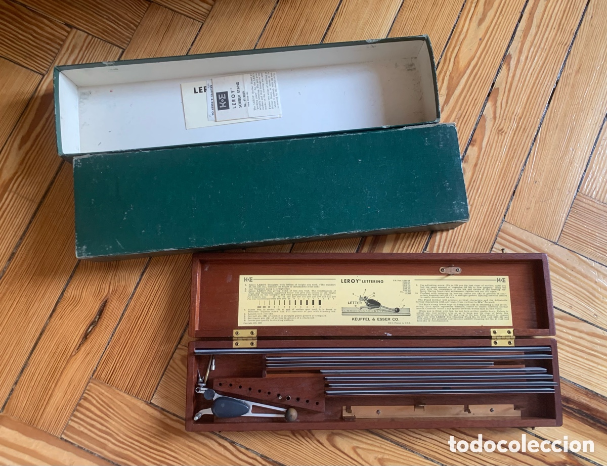 Estilogr&aacute;ficas antiguas, bol&iacute;grafos y plumas: Set de rotulaci&oacute;n Leroy K&E vintage