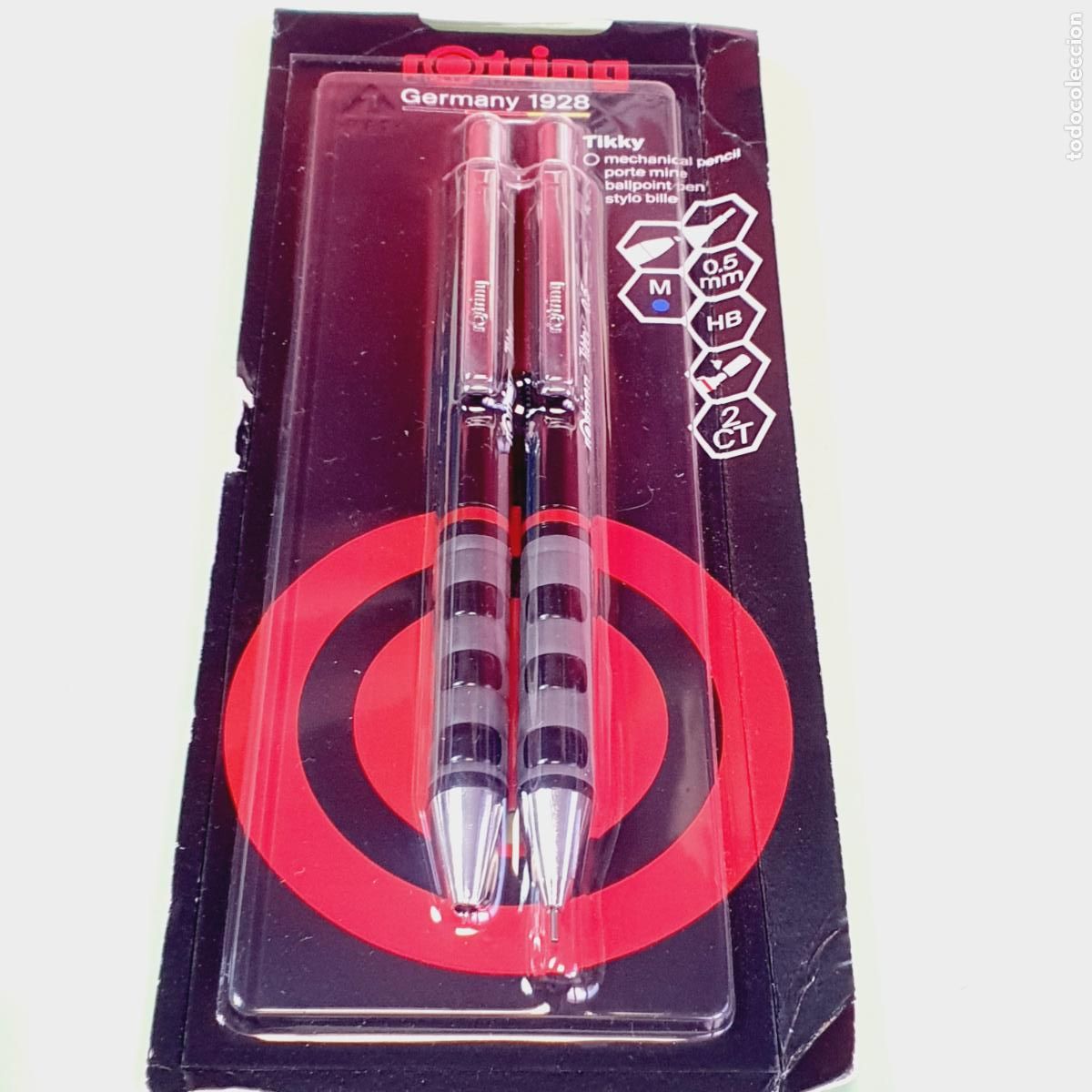 Estilogr&aacute;ficas antiguas, bol&iacute;grafos y plumas: JUEGO DE BOLIGRAFO Y PORTAMINAS ROTRING TIKKY 0,5 MM-BL&Iacute;STER-NEGRO+GRIS- NUEVOS-BL&Iacute;STER