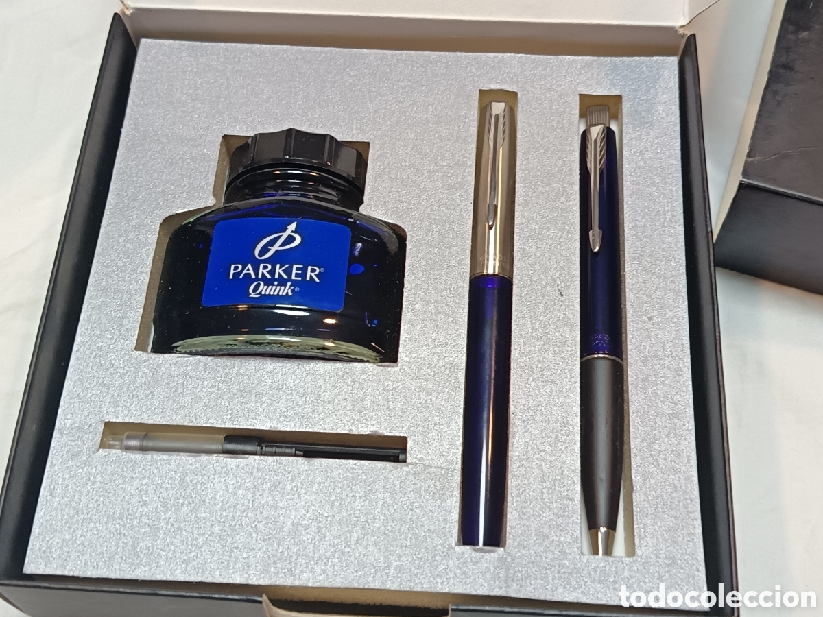 Estilogr&aacute;ficas antiguas, bol&iacute;grafos y plumas: PARKER, CONJUNTO DE PLUMA ESTILOGR&Aacute;FICA Y BOLIGRAFO , + TINTERO