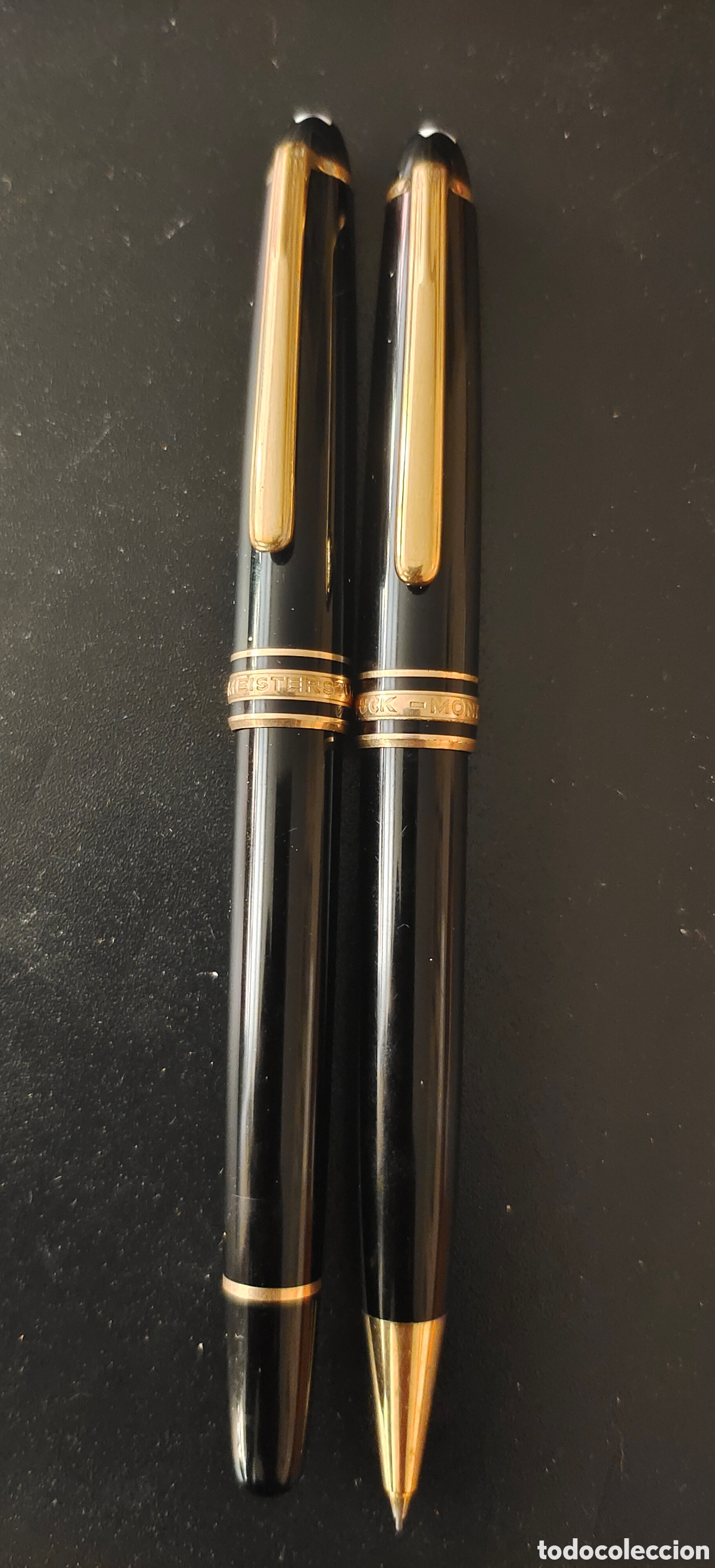 Estilogr&aacute;ficas antiguas, bol&iacute;grafos y plumas: Juego de dos piezas de Montblanc de la serie Meistert&uuml;ck, portamina y Roller