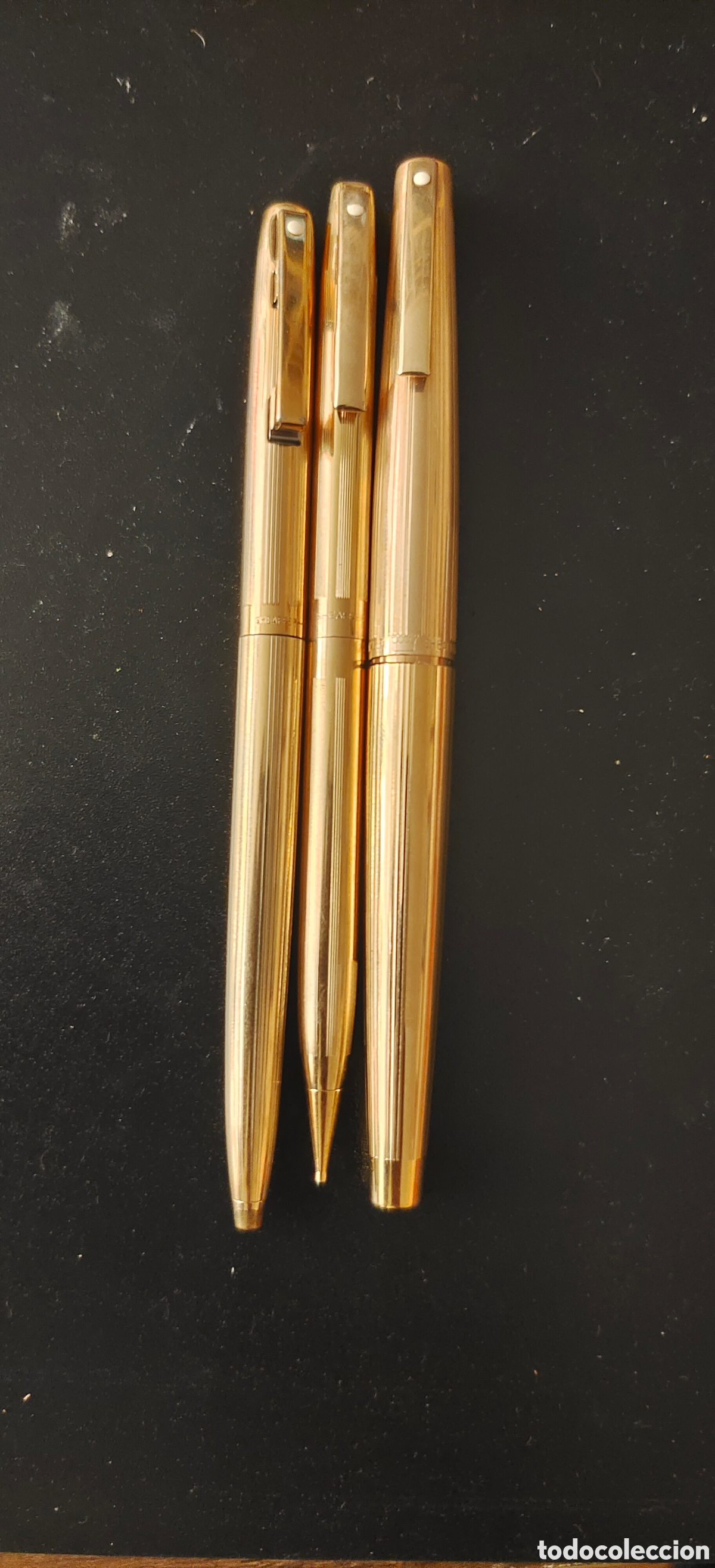Estilogr&aacute;ficas antiguas, bol&iacute;grafos y plumas: Juego de 3 piezas de Sheaffer, pluma , bol&iacute;grafo, portaminas