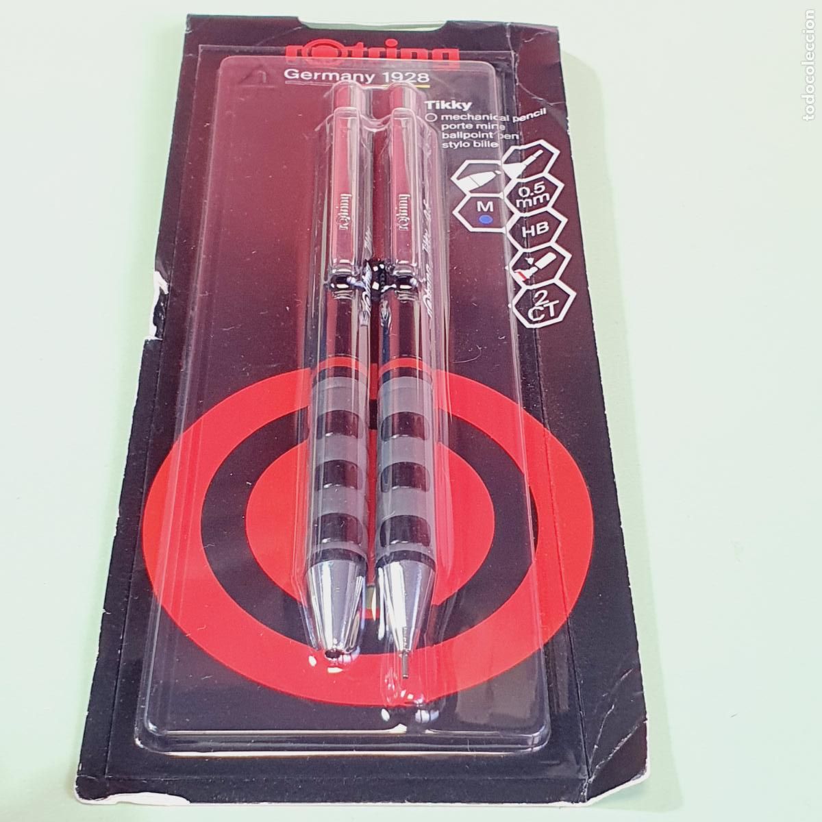 Estilogr&aacute;ficas antiguas, bol&iacute;grafos y plumas: JUEGO DE BOLIGRAFO Y PORTAMINAS ROTRING TIKKY 0,5 MM-BL&Iacute;STER-NEGRO+GRIS- NUEVOS-BL&Iacute;STER