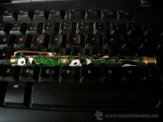 Plumas estilogr&aacute;ficas antiguas: PLUMA de esmalte alveolado  cloisonn&eacute; PLUM&Iacute;N ORO - Foto 1