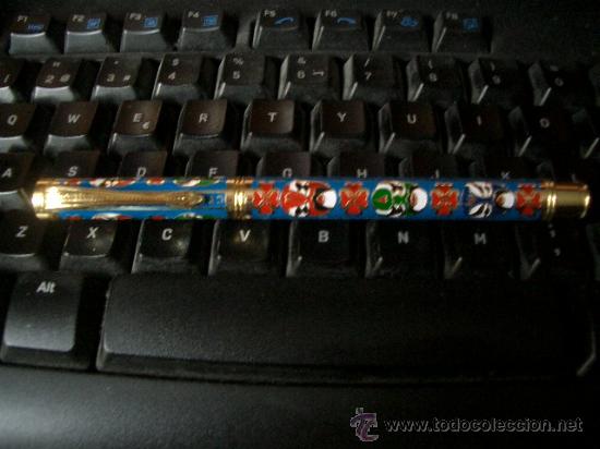 Plumas estilogr&aacute;ficas antiguas: PLUMA de esmalte alveolado  cloisonn&eacute; PLUM&Iacute;N ORO - Foto 1