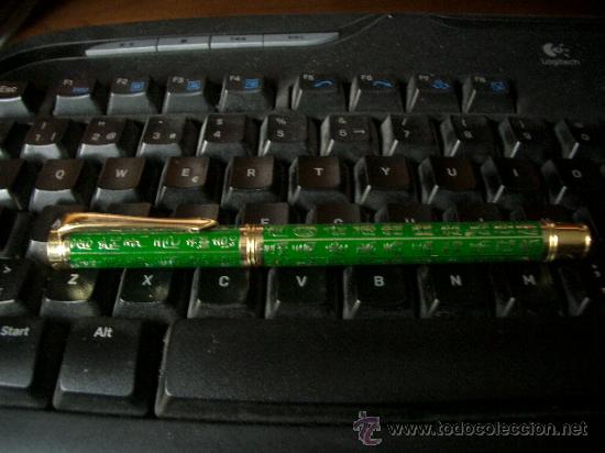 Plumas estilogr&aacute;ficas antiguas: PLUMA de esmalte alveolado  cloisonn&eacute; PLUM&Iacute;N ORO - Foto 1