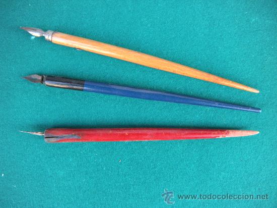Plumas estilogr&aacute;ficas antiguas: LOTE DE 3 PLUMAS DE ESCRITURA - Foto 1