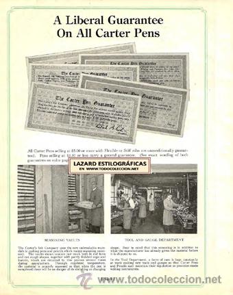 Plumas estilogr&aacute;ficas antiguas: ESTILOGR&Aacute;FICA CARTER. CAT&Aacute;LOGO 1929 - Foto 3