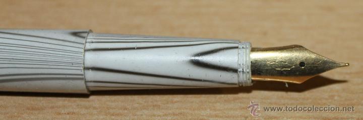 Plumas estilogr&aacute;ficas antiguas: PLUMA ESTILOGR&Aacute;FICA - MARKSMAN - GRIS Y BLANCO - Foto 4