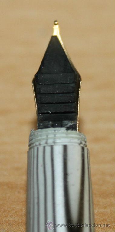 Plumas estilogr&aacute;ficas antiguas: PLUMA ESTILOGR&Aacute;FICA - MARKSMAN - GRIS Y BLANCO - Foto 6
