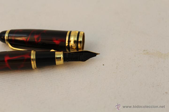 Plumas estilogr&aacute;ficas antiguas: pluma simil de carey con plumilla B RIDIUM POINT - Foto 2