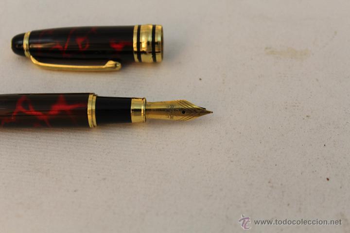 Plumas estilogr&aacute;ficas antiguas: pluma simil de carey con plumilla B RIDIUM POINT - Foto 3