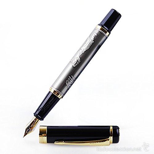 Plumas estilogr&aacute;ficas antiguas: Special Black & Copper Barrel 22KGP - Foto 3
