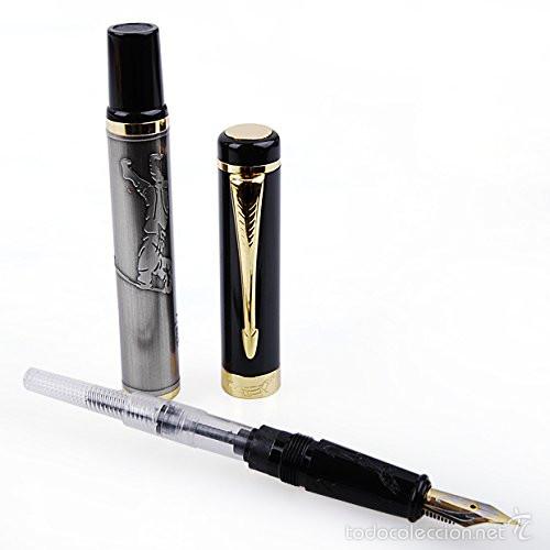 Plumas estilogr&aacute;ficas antiguas: Special Black & Copper Barrel 22KGP - Foto 7