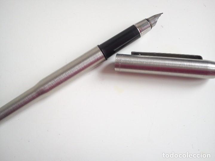 Plumas estilogr&aacute;ficas antiguas: EXPLENDIDA PLUMA MARCA PARKER HECHA EN INOIX - Foto 5