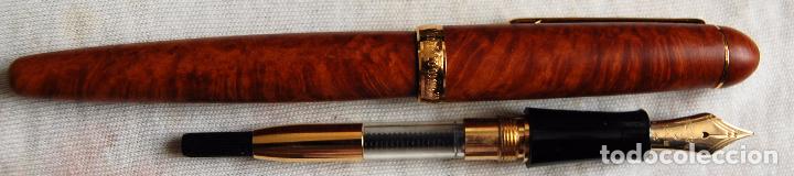 Plumas estilogr&aacute;ficas antiguas: Platinum 3776 en madera de cedro - Foto 3