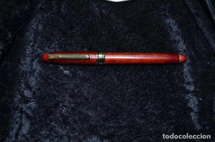Plumas estilogr&aacute;ficas antiguas: EXCELENTE PLUMA DE MADERA NOBLE HECHA A MANO - Foto 1