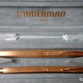 Waterman C/F Modèle de ligne, plaqué oro 18k pluma y lapiz, años 70