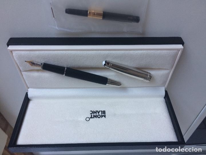 Plumas estilogr&aacute;ficas antiguas: Estilografica Montblanc oro blanco - Foto 3