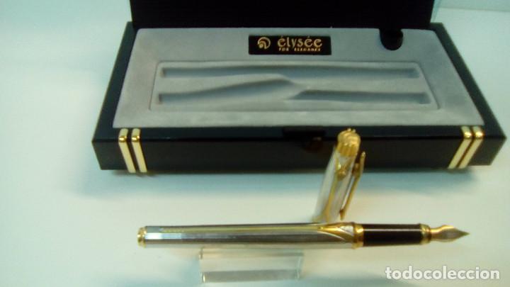 Plumas estilogr&aacute;ficas antiguas: ESTILOGR&Aacute;FICA ELYSEE EN PLATA - Foto 2