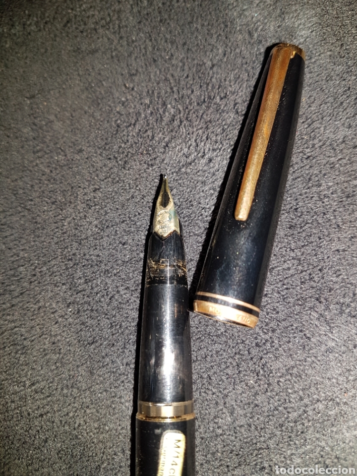 Plumas estilogr&aacute;ficas antiguas: Pluma montblanc oro 14 kilates - Foto 3