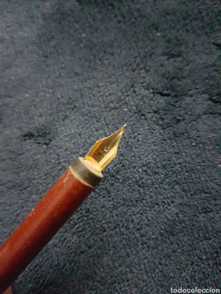Plumas estilogr&aacute;ficas antiguas: Antigua pluma con plumin 14 kilates oro - Foto 3