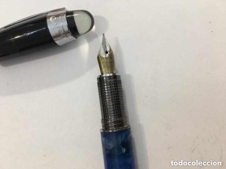 Plumas estilogr&aacute;ficas antiguas: PLUMA EMONTBLANCE LAPISAZULI MARMOLADA - Foto 4