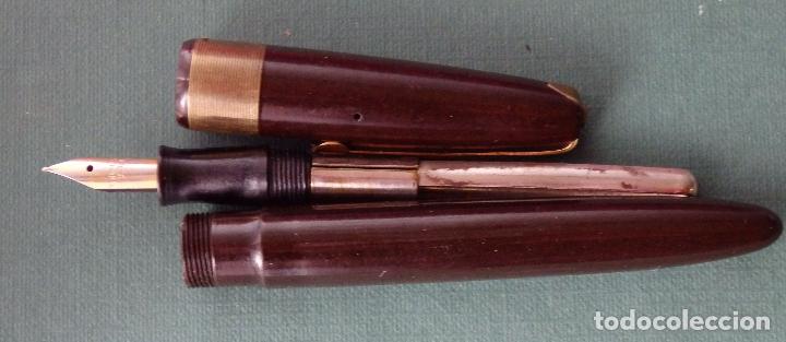 Plumas estilogr&aacute;ficas antiguas: PLUMA ESTILOGRAFICA SIN MARCA CON PLUMIN WING-FLOW 2 U.S.A. - Foto 2