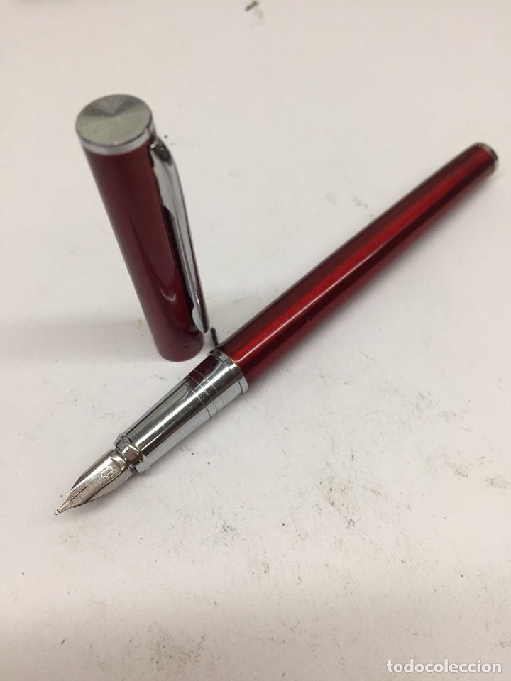 Plumas estilogr&aacute;ficas antiguas: Pluma lacado rojo marca stypen - Foto 3