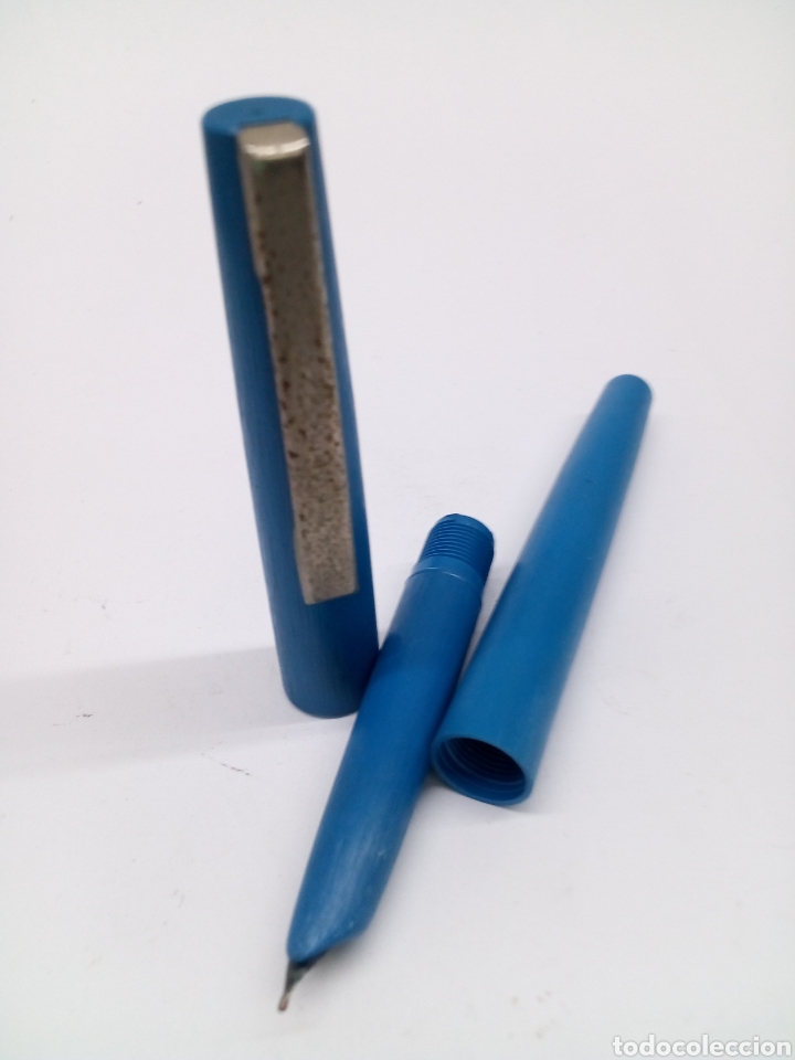 Plumas estilogr&aacute;ficas antiguas: Pluma lacado azul - Foto 3
