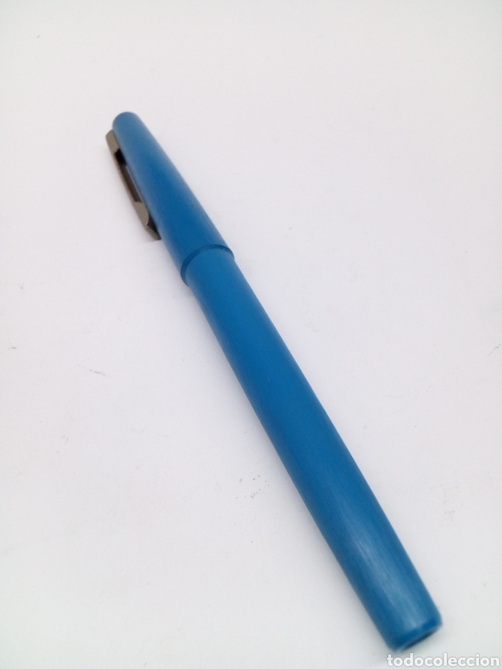 Plumas estilogr&aacute;ficas antiguas: Pluma lacado azul - Foto 4