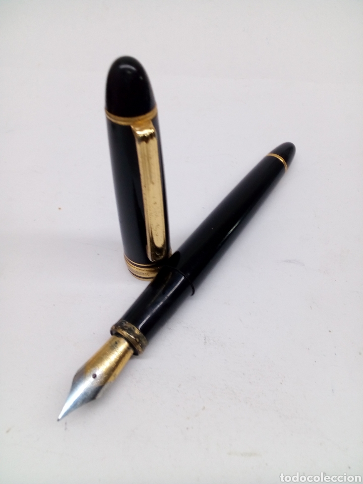 Plumas estilogr&aacute;ficas antiguas: Pluma Winston lacado negro - Foto 3