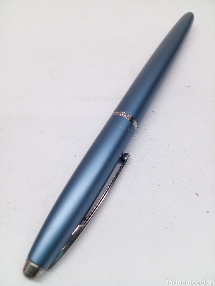 Plumas estilogr&aacute;ficas antiguas: Pluma lacado azul - Foto 4