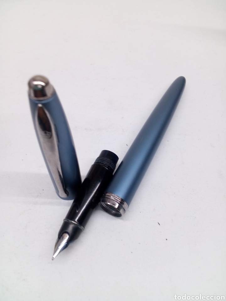 Plumas estilogr&aacute;ficas antiguas: Pluma lacado azul - Foto 5