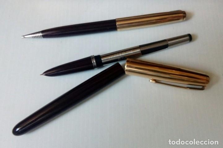 Plumas estilogr&aacute;ficas antiguas: Parker 51 pluma y lapiz - Foto 3