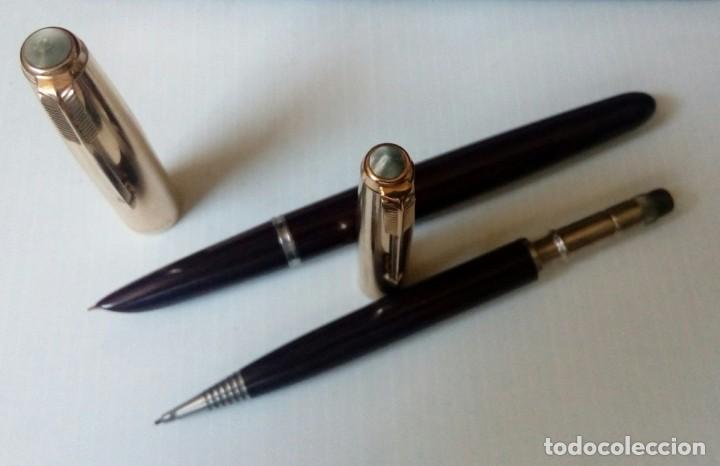 Plumas estilogr&aacute;ficas antiguas: Parker 51 pluma y lapiz - Foto 4