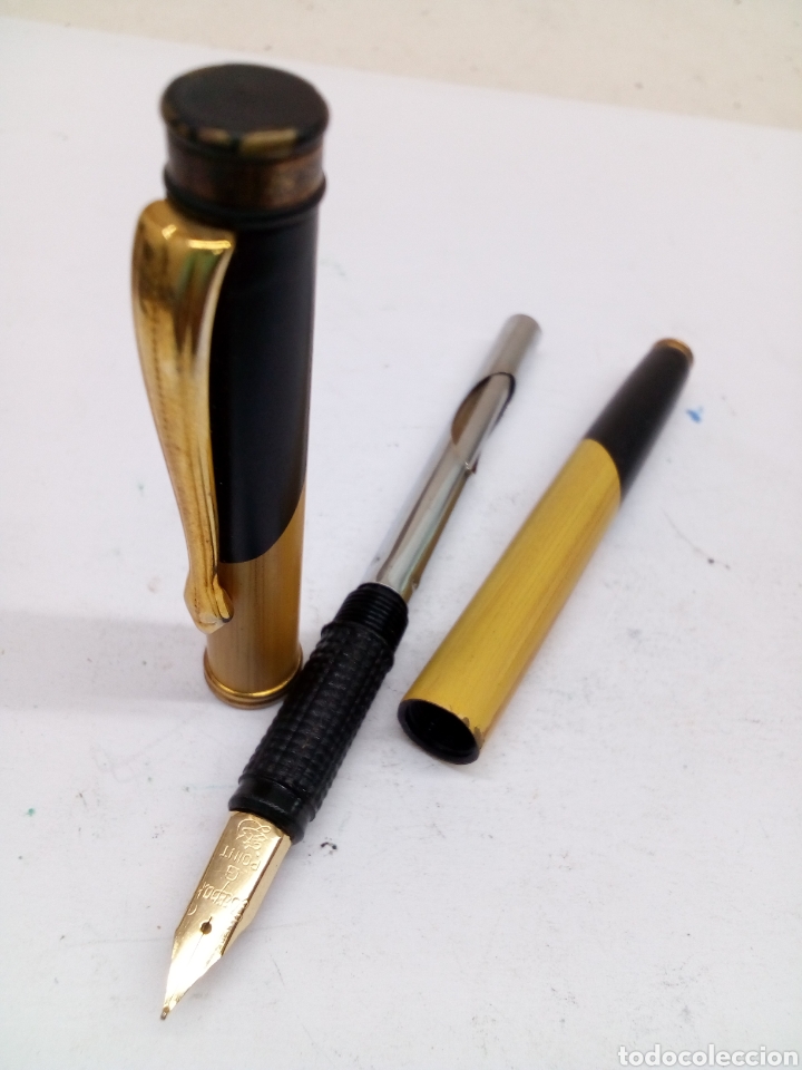 Old Fountain Pens: Pluma lacado madera gran calidad