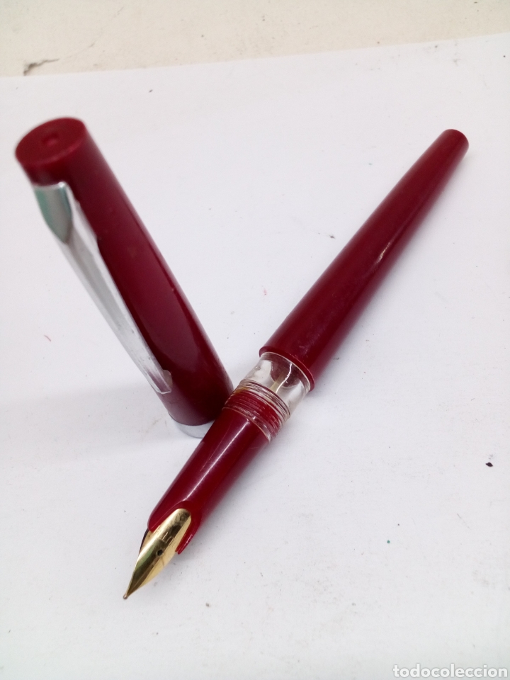Plumas estilogr&aacute;ficas antiguas: Pluma lacado rojo - Foto 3