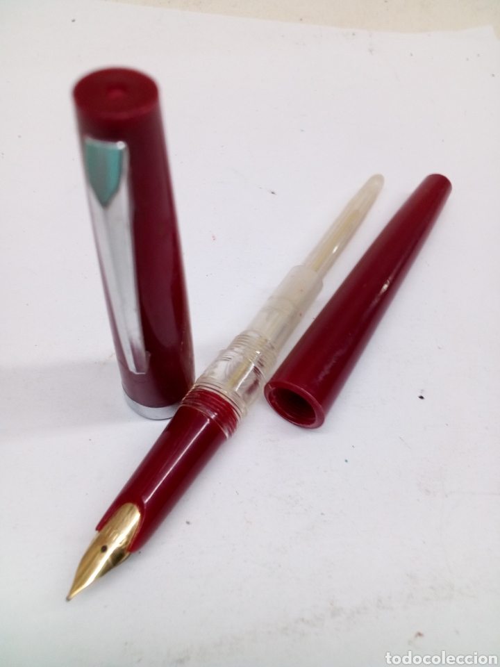 Plumas estilogr&aacute;ficas antiguas: Pluma lacado rojo - Foto 4
