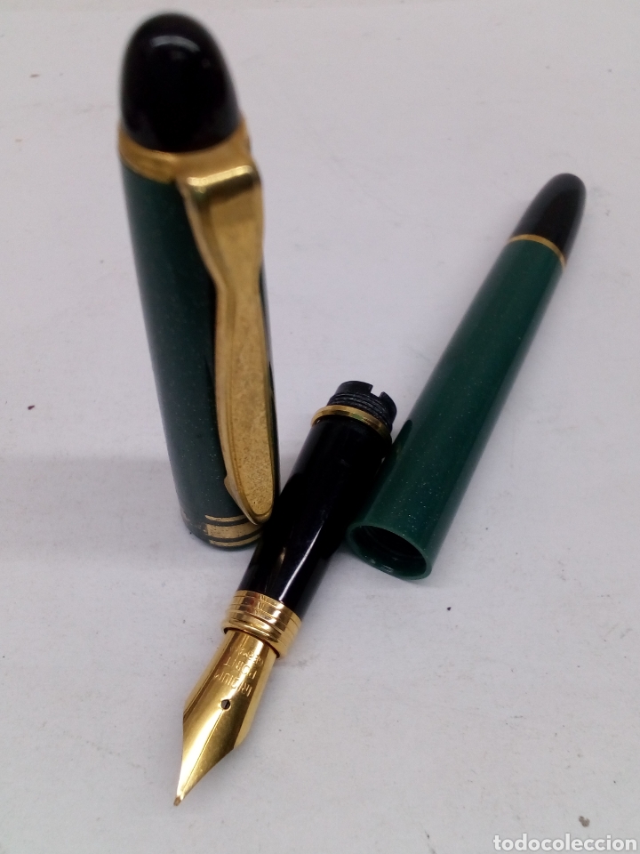 Plumas estilogr&aacute;ficas antiguas: Pluma Plenitude lacado verde - Foto 1