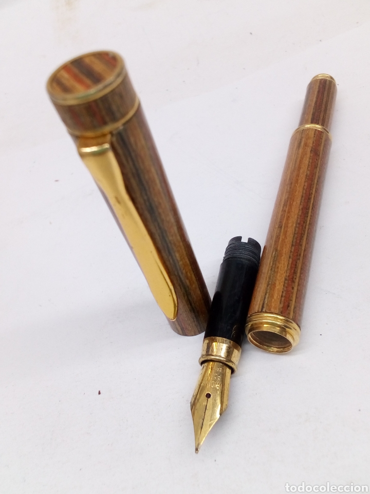 Plumas estilogr&aacute;ficas antiguas: Pluma lacado tipo madera - Foto 1