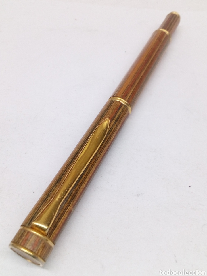 Plumas estilogr&aacute;ficas antiguas: Pluma lacado tipo madera - Foto 2