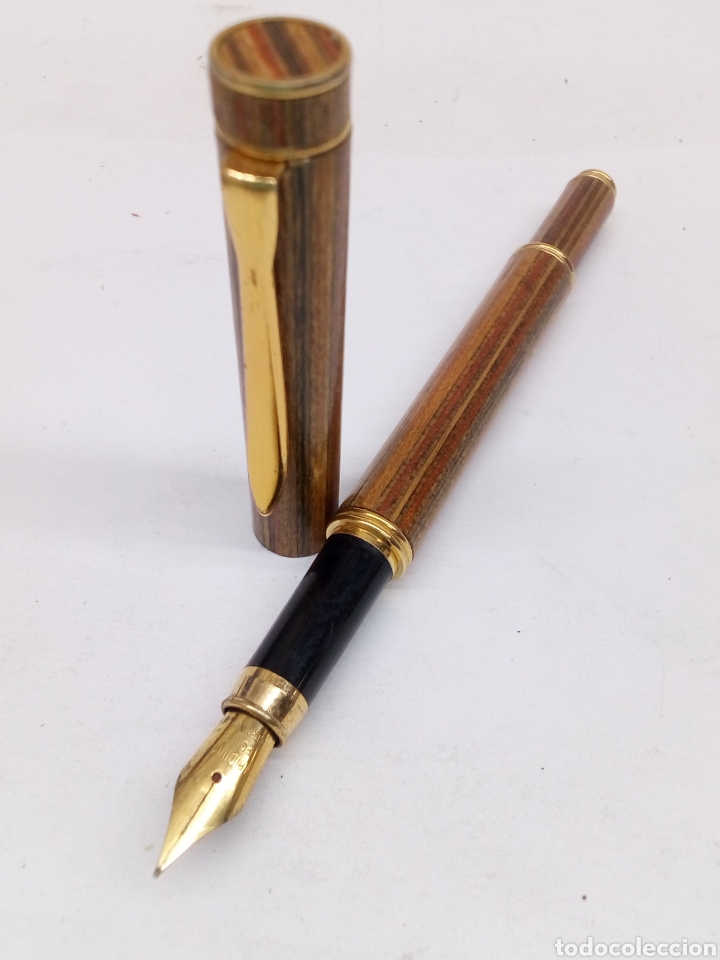 Plumas estilogr&aacute;ficas antiguas: Pluma lacado tipo madera - Foto 3