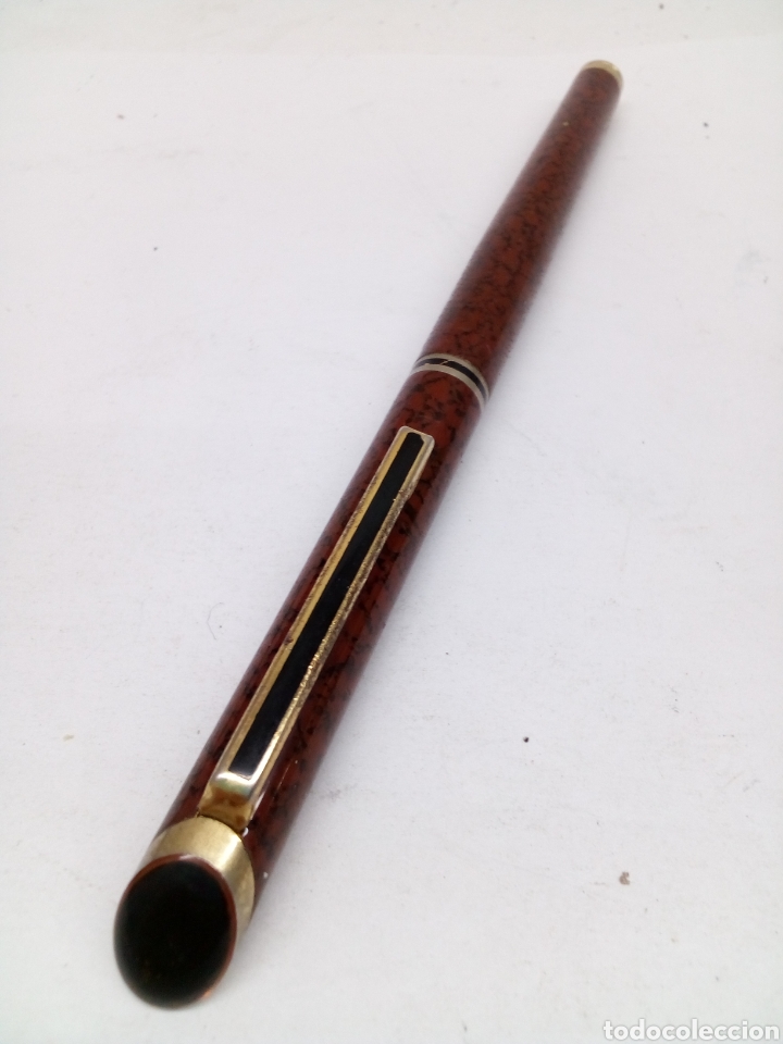 Alte F&uuml;llfederhalter: Pluma marmolado marron antigua