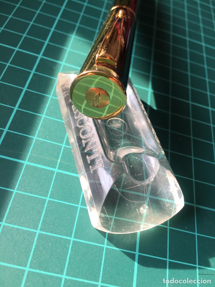 Plumas estilogr&aacute;ficas antiguas: Pluma Delta papillon celluloid Verde - Foto 10
